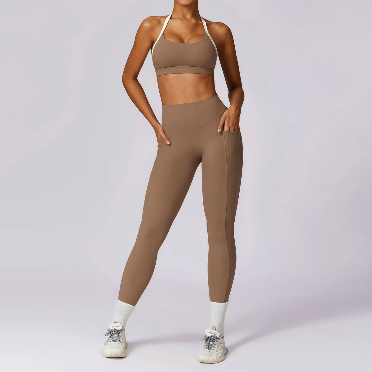 Halter Sports Bra & High-Waist Legging Set