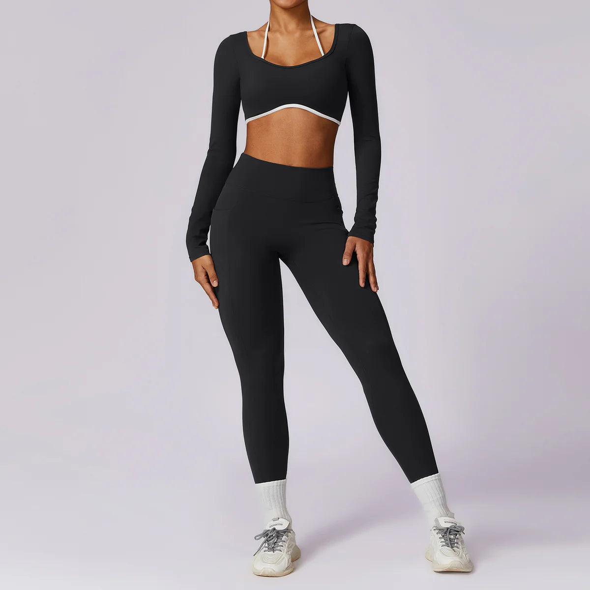 Halter Sports Bra & High-Waist Legging Set