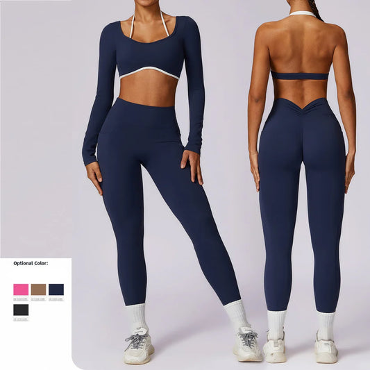 Halter Sports Bra & High-Waist Legging Set