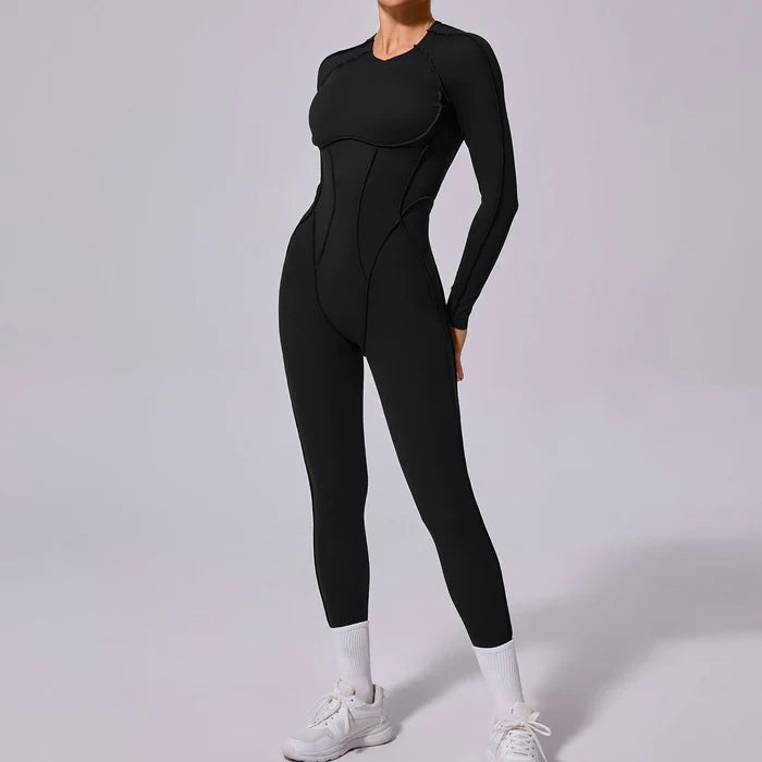 Contour Backless Jumpsuit -
Trendy Stitching One-Piece