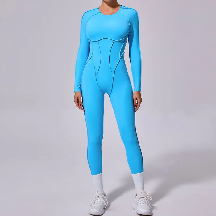 Contour Backless Jumpsuit -
Trendy Stitching One-Piece