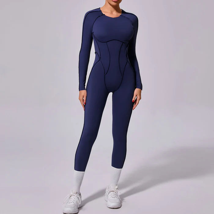 Contour Backless Jumpsuit -
Trendy Stitching One-Piece