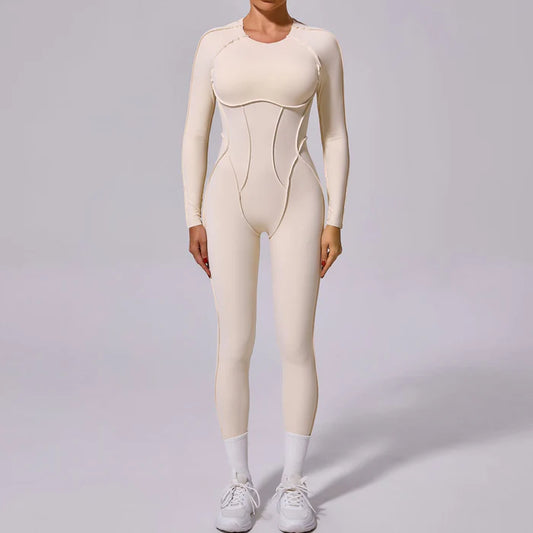 Contour Backless Jumpsuit -
Trendy Stitching One-Piece