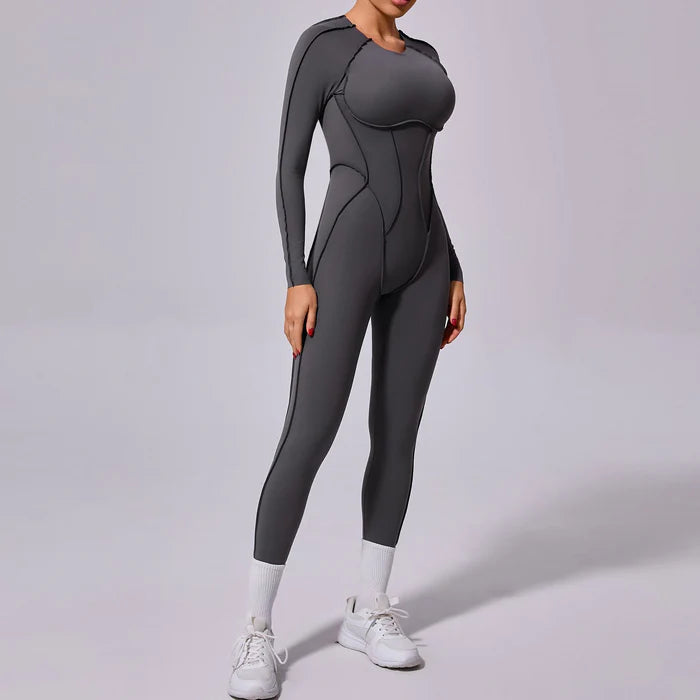 Contour Backless Jumpsuit -
Trendy Stitching One-Piece
